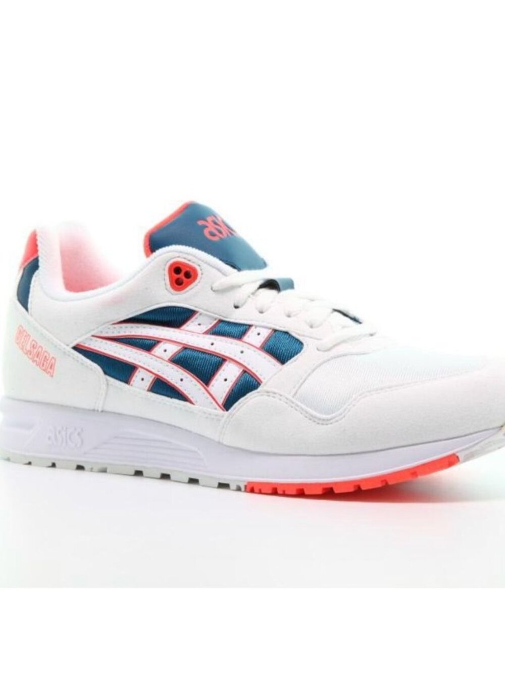NWT Asics Tiger Men Gel-Saga White / Flash Coral Sneakers Size Men's 12.5